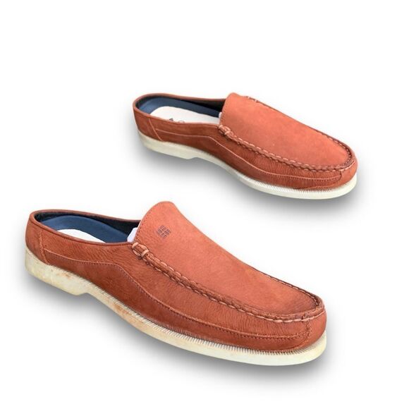 Columbia Bayview Clog Rust Brown Leather Slip on Mules Outdoor Slippers size 9 - Picture 12 of 13
